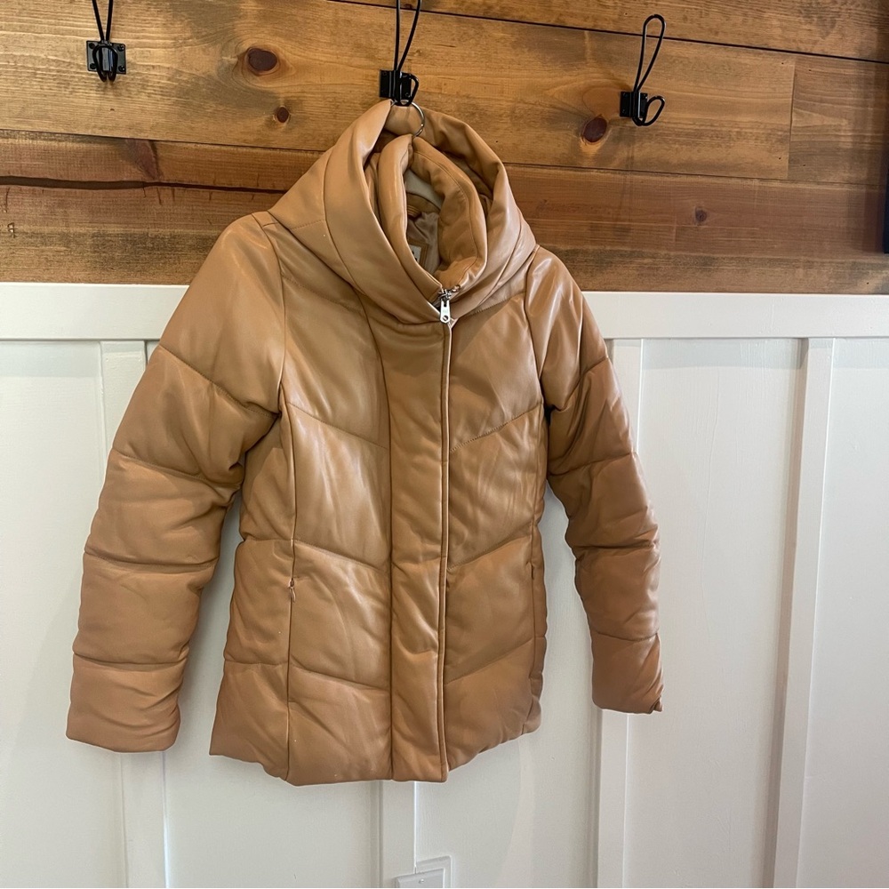 Abercrombie & Fitch Vegan Faux Leather Ultra Puffer Jacket